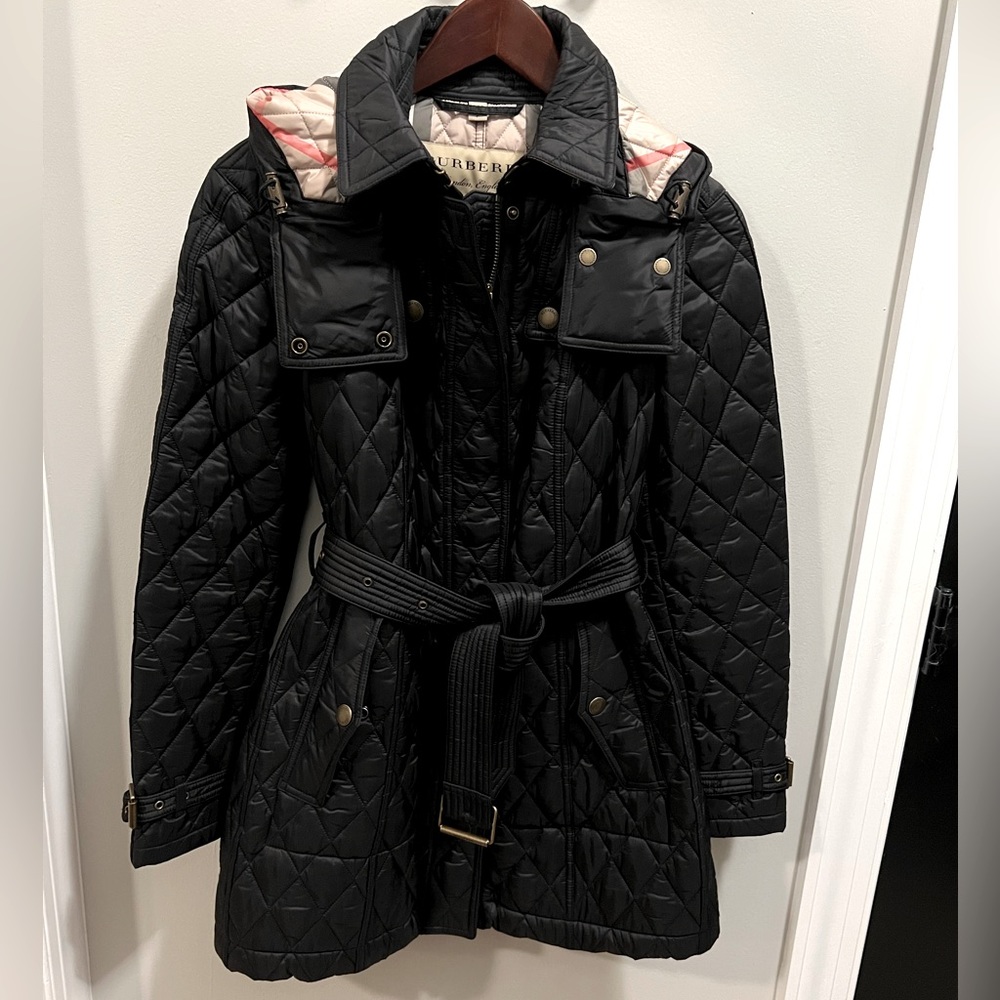 Burberry Finsbridge Quilted Black Jacket S “like new” worn 1x